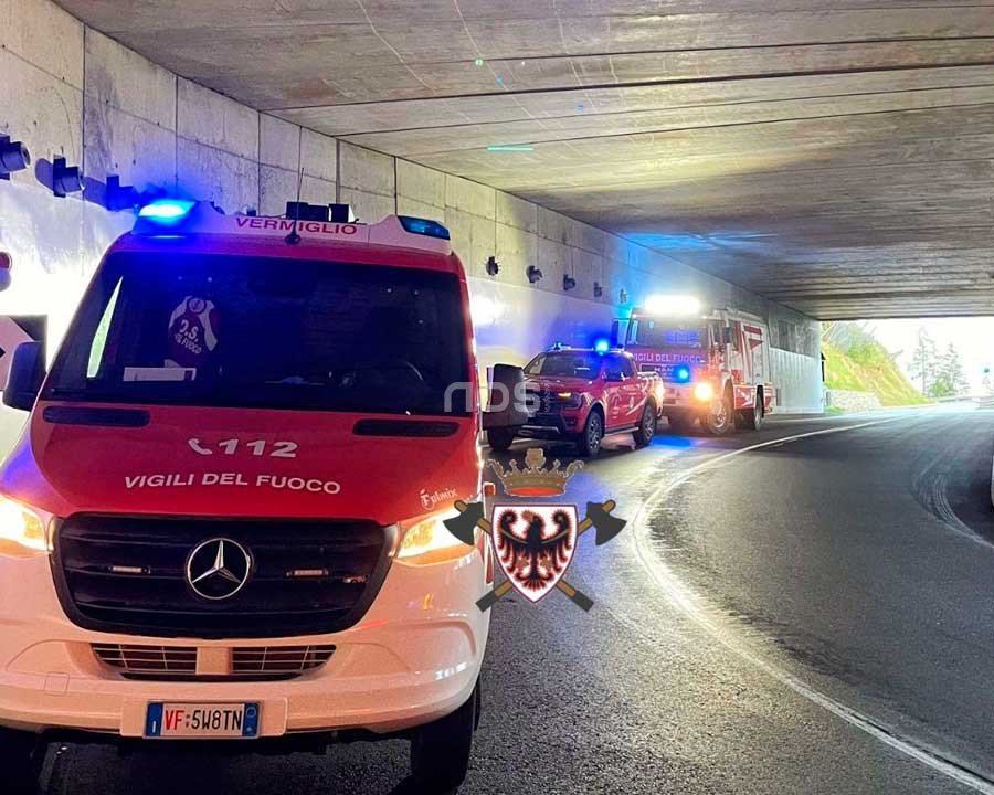 Vermiglio, incidente in galleria