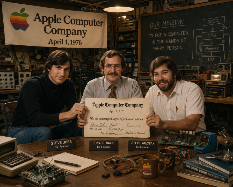 Cinquant’anni fa, Jobs, Wozniak e Wayne fondavano Apple